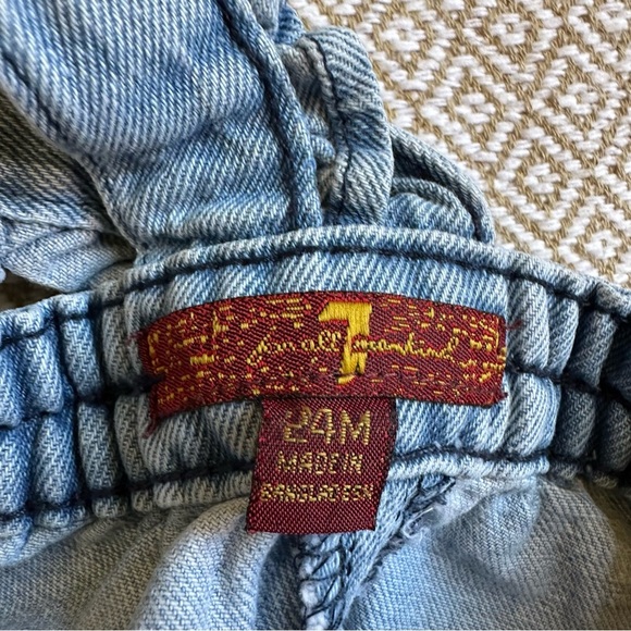 🌟3/$20🌟 7 For All Mankind Girls Denim Ruffle Skirt Overalls Size 24 M - Picture 5 of 8